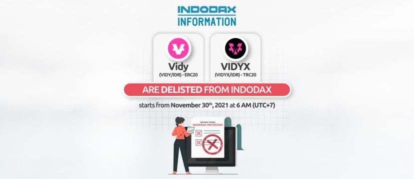 Terkait Investasi Bodong , Indodax Resmi delisting VIDY Dan VIDYX